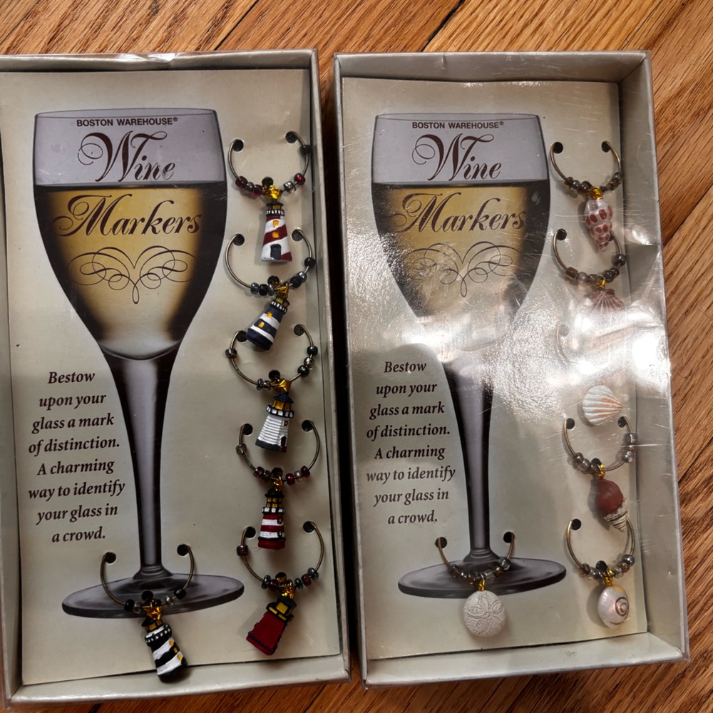 Boston Warehouse Wine Marker Charms 2 sets